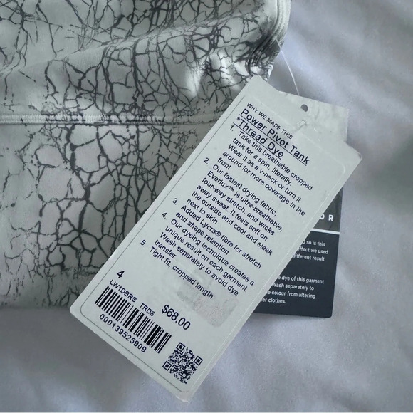 🆕🤍 Lululemon Power Pivot Tank Thread Dye - White Black - Picture 7 of 13